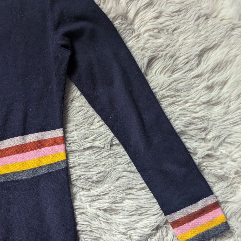 EUC Boden Stripe Waist Knitted Dress in Navy - Picture 5 of 16